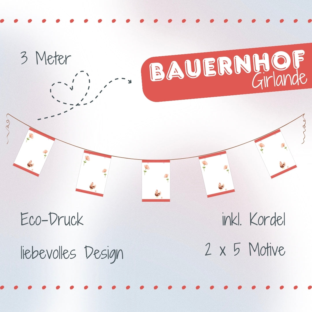 Bauernhof Girlande zum Beschriften