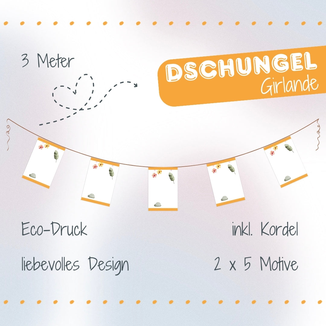 Dschungel Girlande zum Beschriften