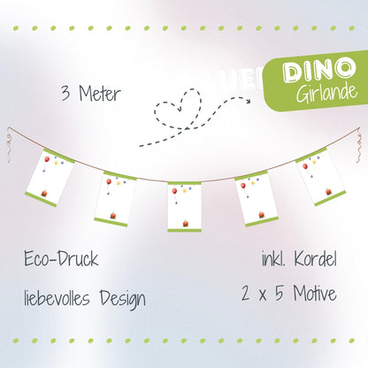 Dinos Girlande zum Beschriften