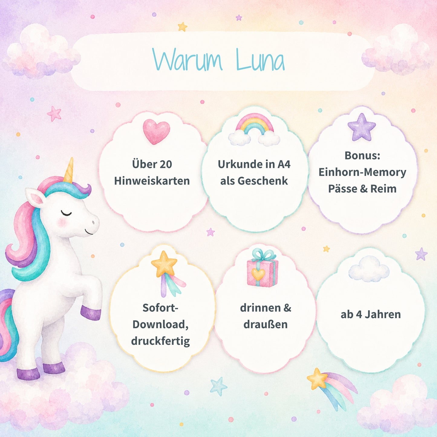 Einhorn-Schatzsuche: Luna sucht ihre Farben