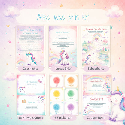 Einhorn-Schatzsuche: Luna sucht ihre Farben